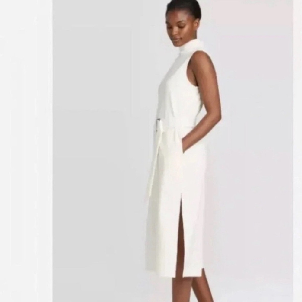 Women’s  sleeveles belted dress prologue white small - Picture 3 of 11